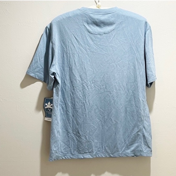 REEL LEGENDS Men’s Blue BAM BAM WEAVE Short Sleeve Bamboo Fabric Shirt Medium - Picture 2 of 5